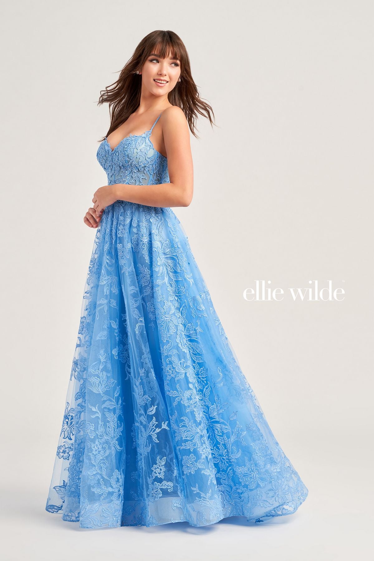 Ellie Wilde EW35226 Long Formal A Line Pocket Prom Dress