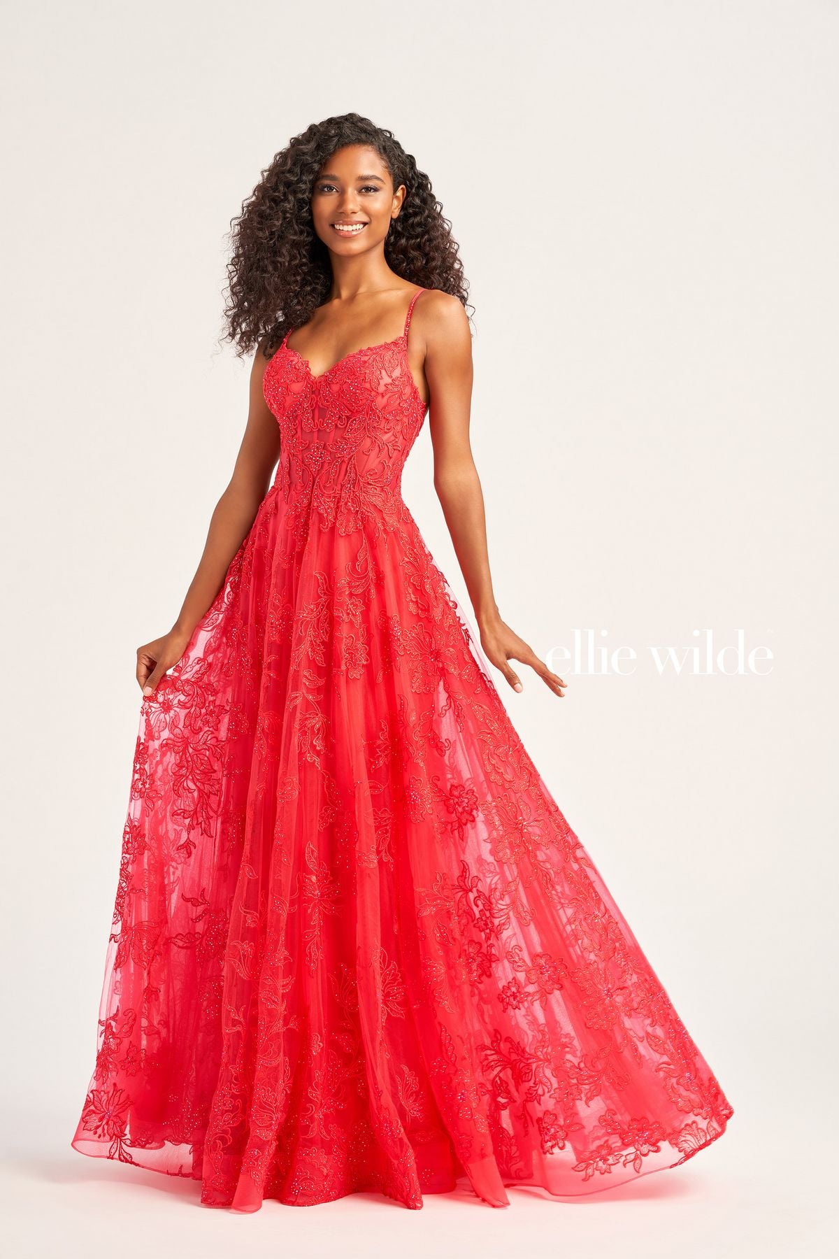 Ellie Wilde EW35226 Long Formal A Line Pocket Prom Dress