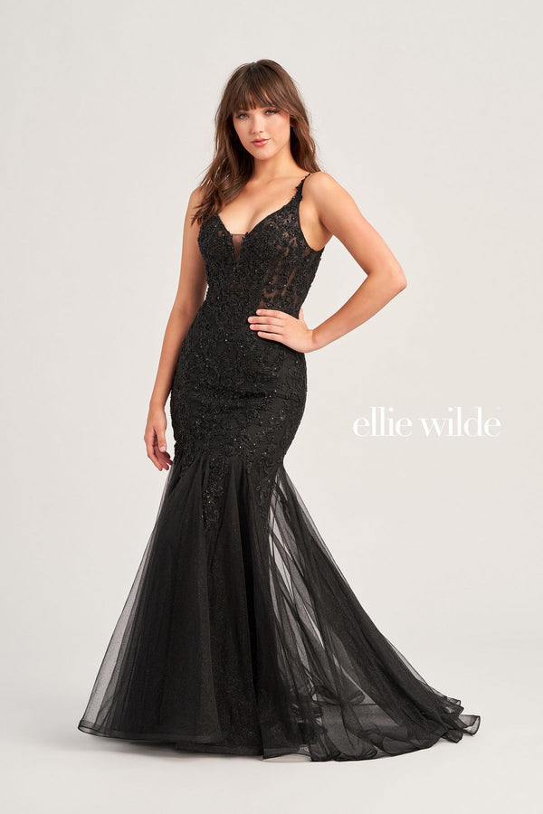 Ellie Wilde EW35227 Glitter Mermaid Long Formal Prom Gown