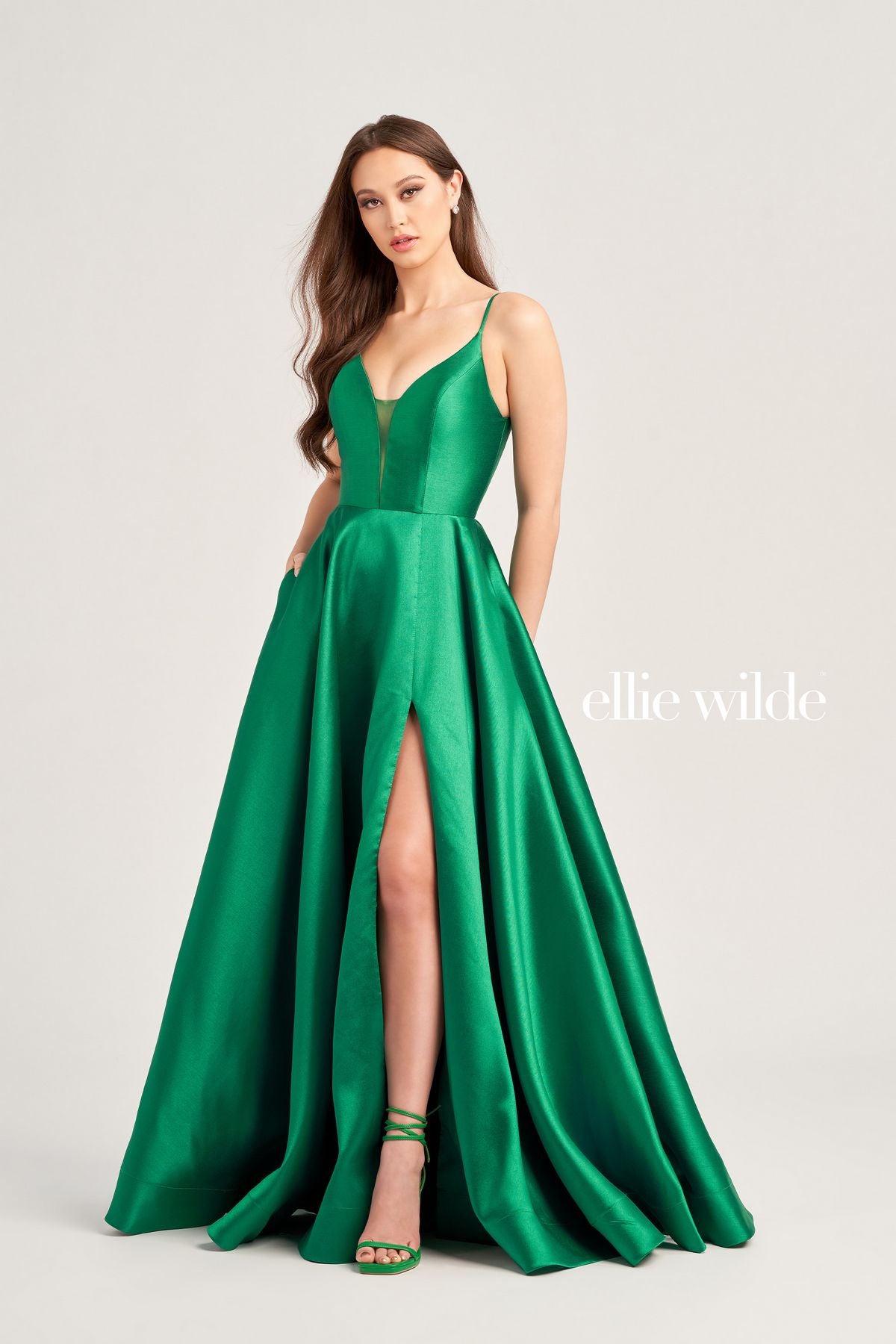 Emerald Ellie Wilde EW35232 Prom Long Formal Slit Pocket Ball Gown for ...