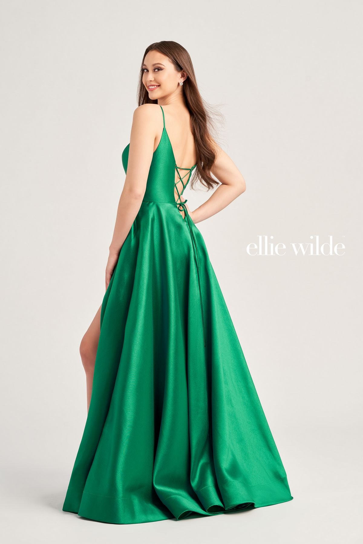 Navy Blue Ellie Wilde EW35232 Prom Long Formal Slit Pocket Ball Gown ...