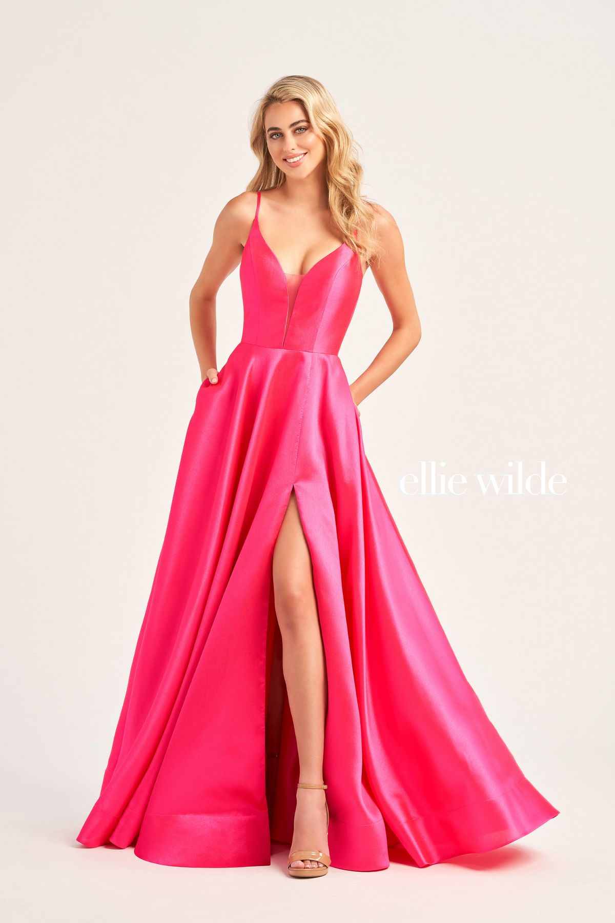 Ellie Wilde EW35232 Prom Long Formal Slit Pocket Ball Gown