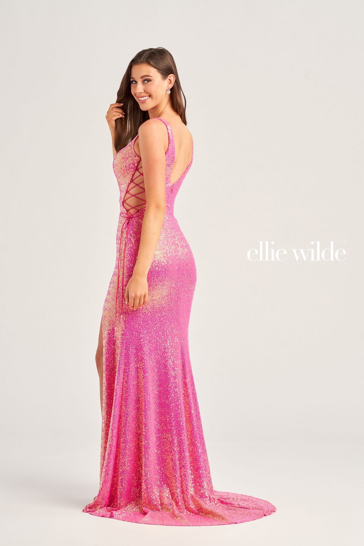 Ellie Wilde EW35235 Long Beaded Fitted Formal Prom Dress