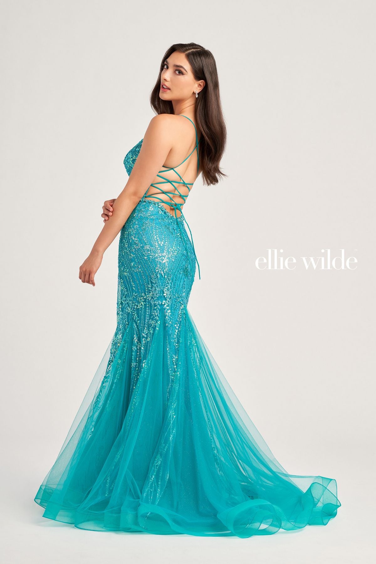 Ellie Wilde EW35236 Long Formal Glitter Mermaid Evening Prom Gown
