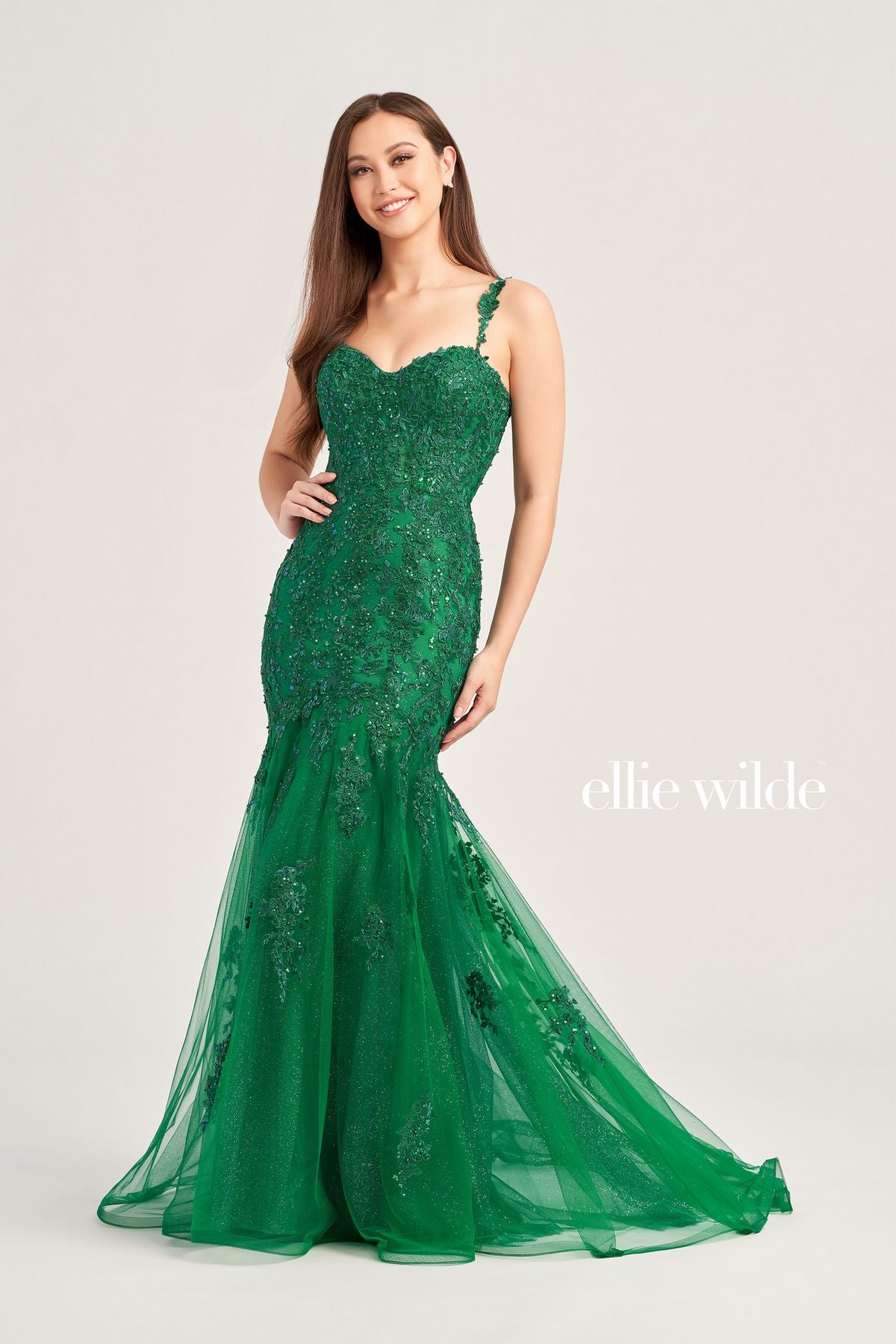 Ellie Wilde EW35238 Long Mermaid Formal Beaded Prom Gown