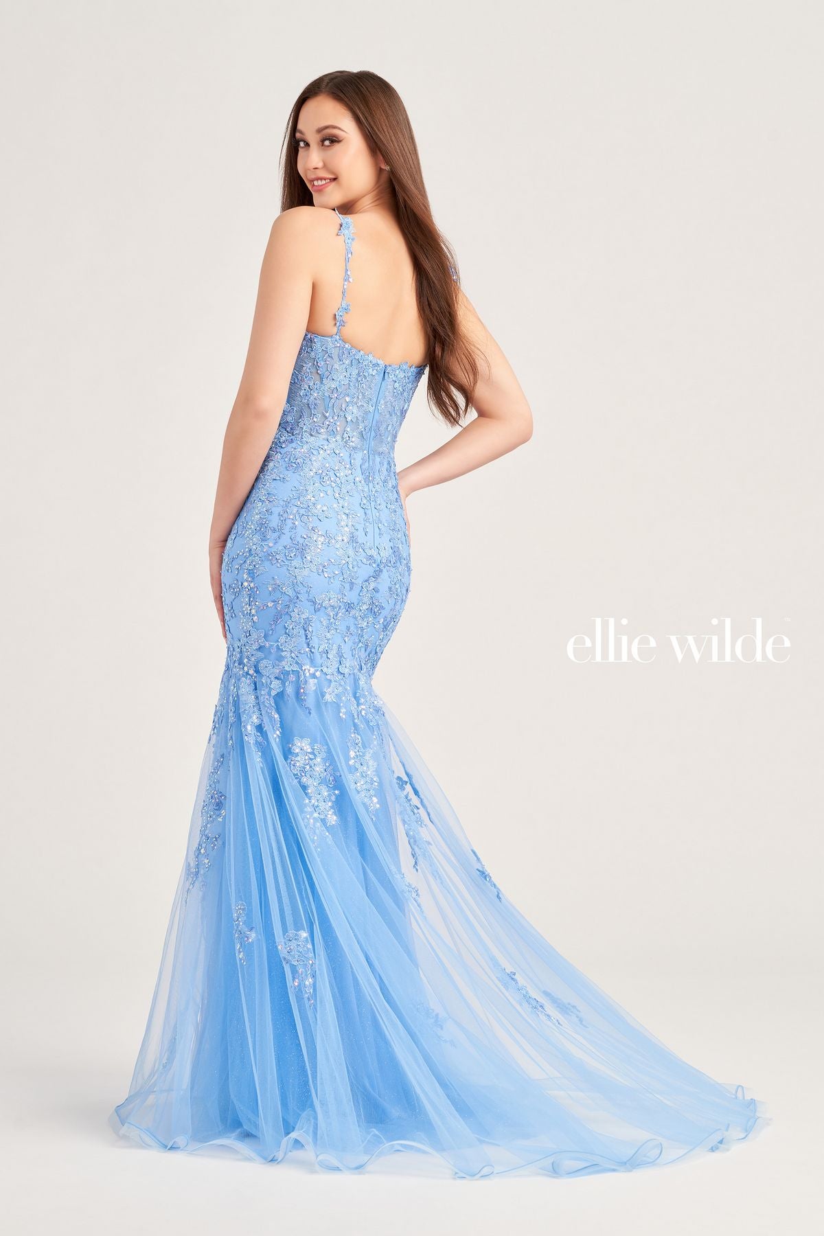 Ellie Wilde EW35238 Long Mermaid Formal Beaded Prom Gown