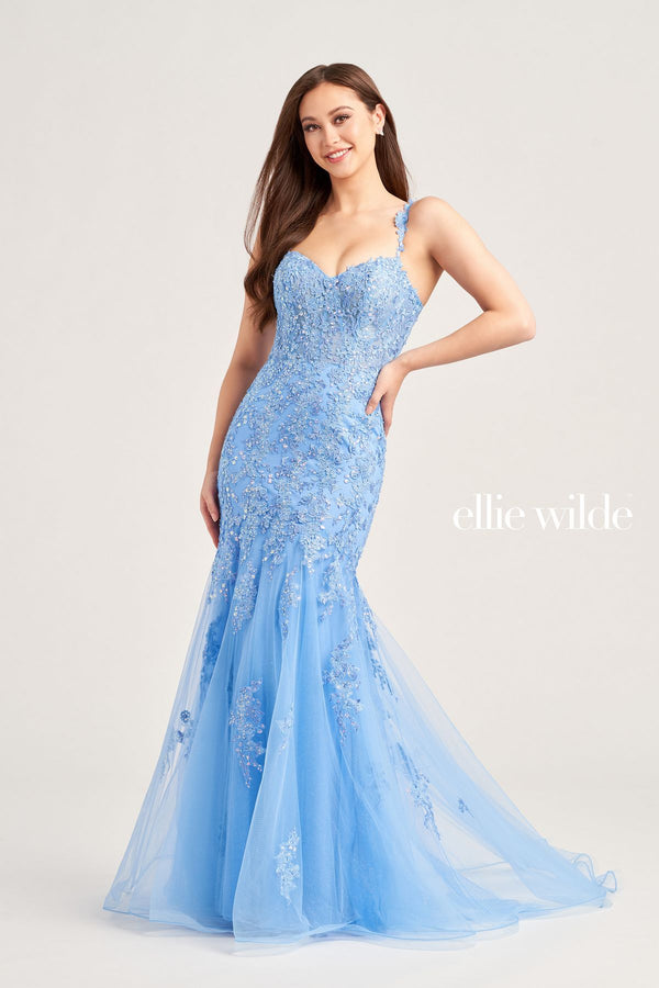 Ellie Wilde EW35238 Long Mermaid Formal Beaded Prom Gown