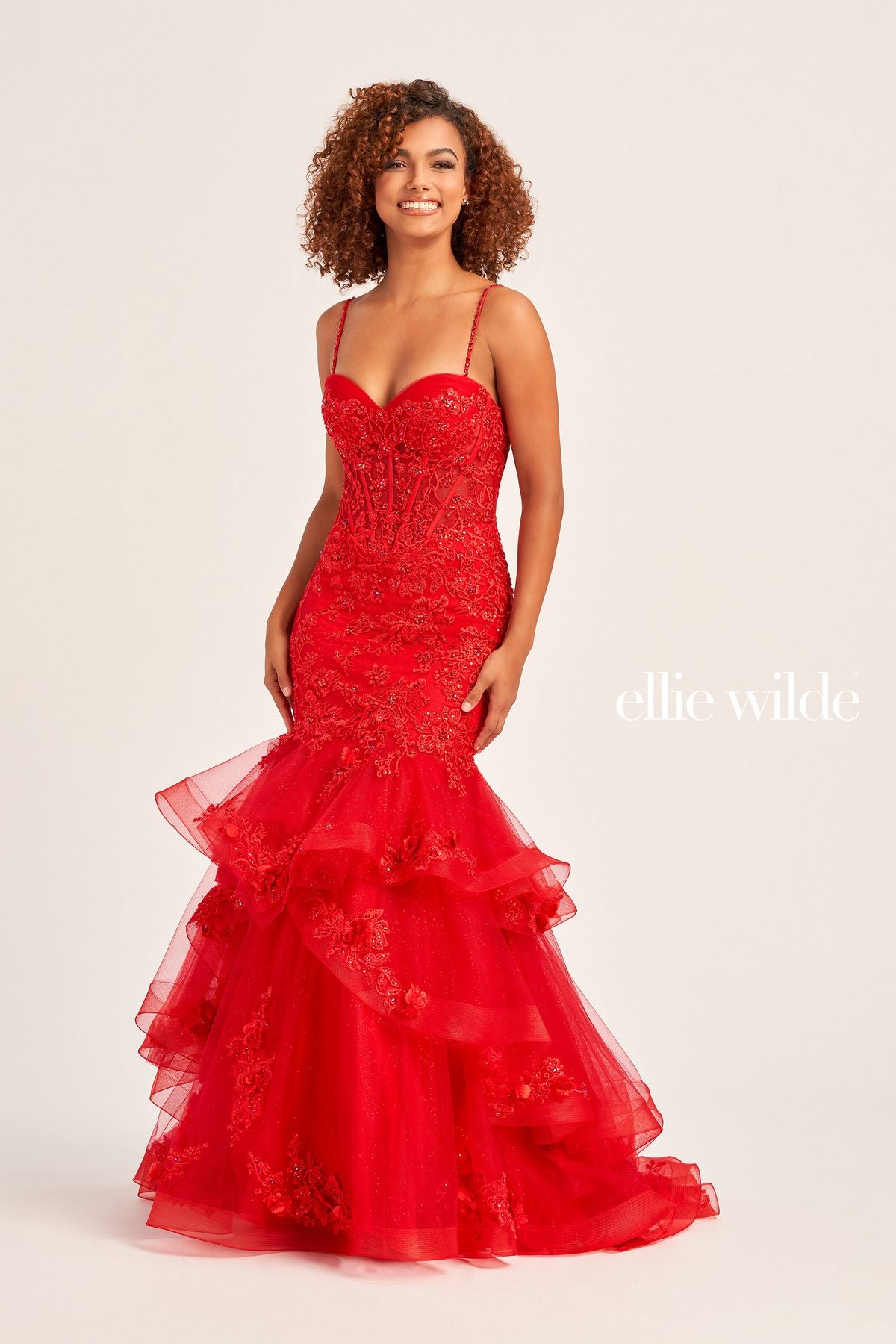 Ellie Wilde EW35239 Long Formal Glitter Mermaid Prom Dress