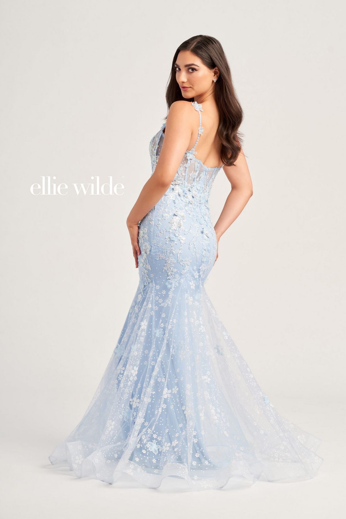 Ellie Wilde EW35241 Fitted Long Formal Glitter Prom Gown