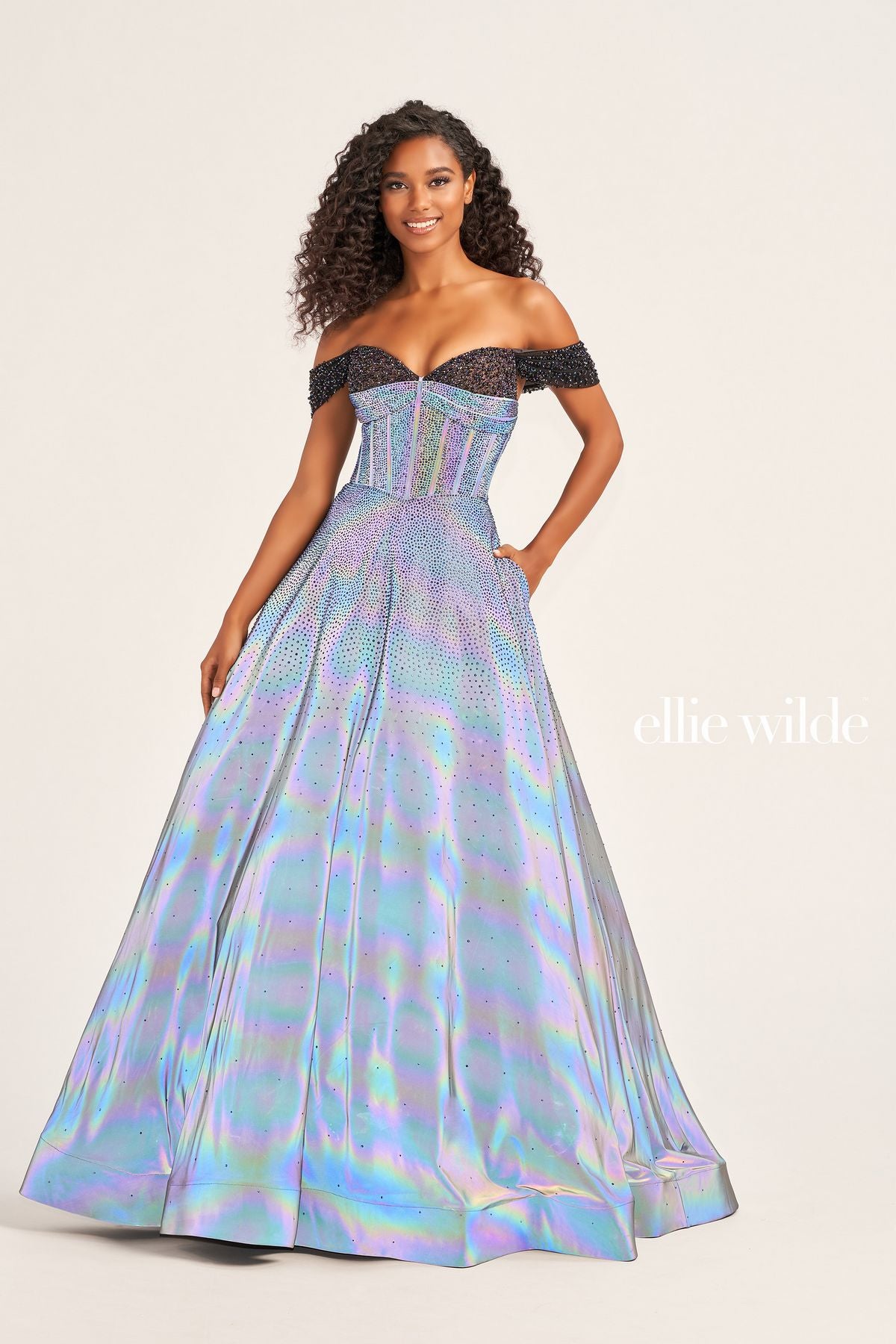 Ellie Wilde EW35703 Long Beaded Prom Dress Ball Gown