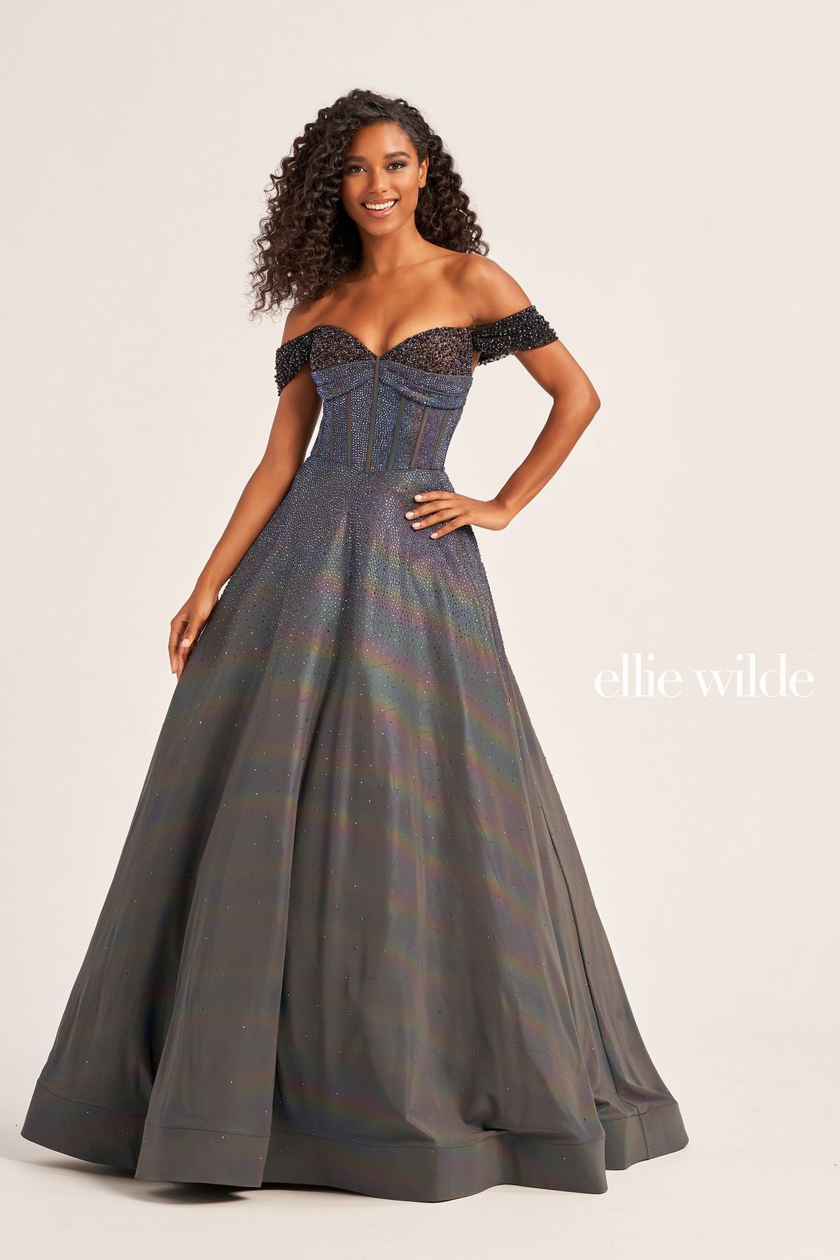 Ellie Wilde EW35703 Long Beaded Prom Dress Ball Gown