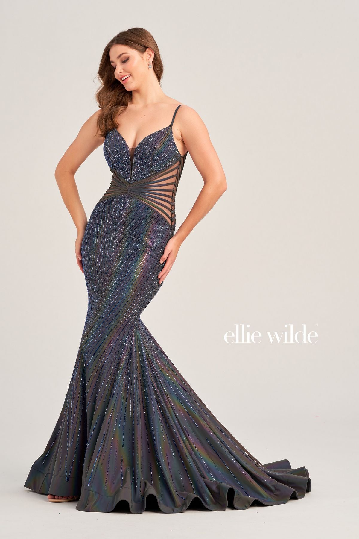 Ellie Wilde EW35704 Long Fitted Formal Prom Gown