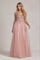 Nox Anabel F1086 Long Spaghetti Strap Prom A Line Gown Rose Gold