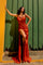 Prom Dresses Long Fitted Drape Detail Prom Dress Burnt Orange