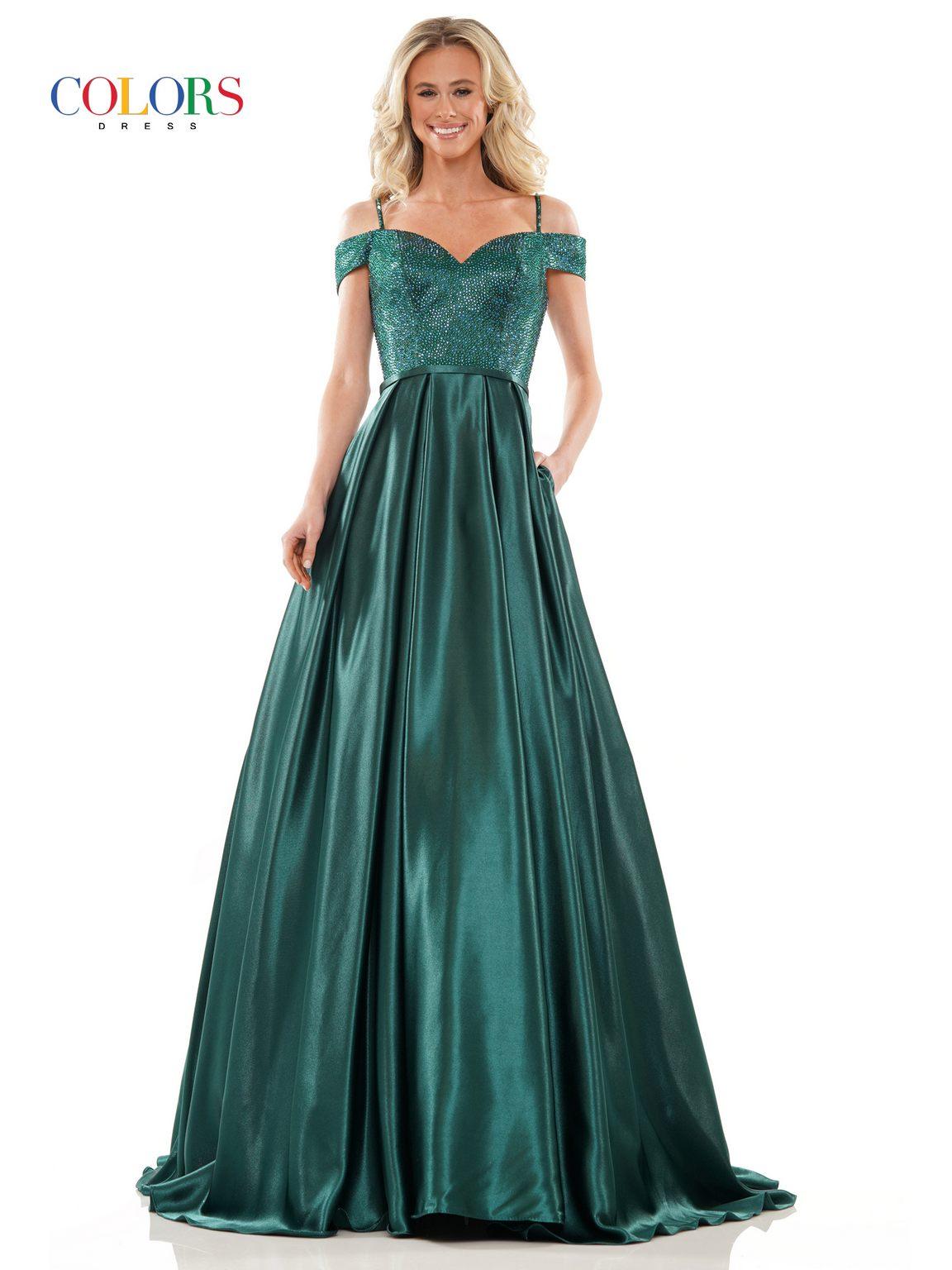 Colors G1096 Prom Long Off Shoulder Ball Gown