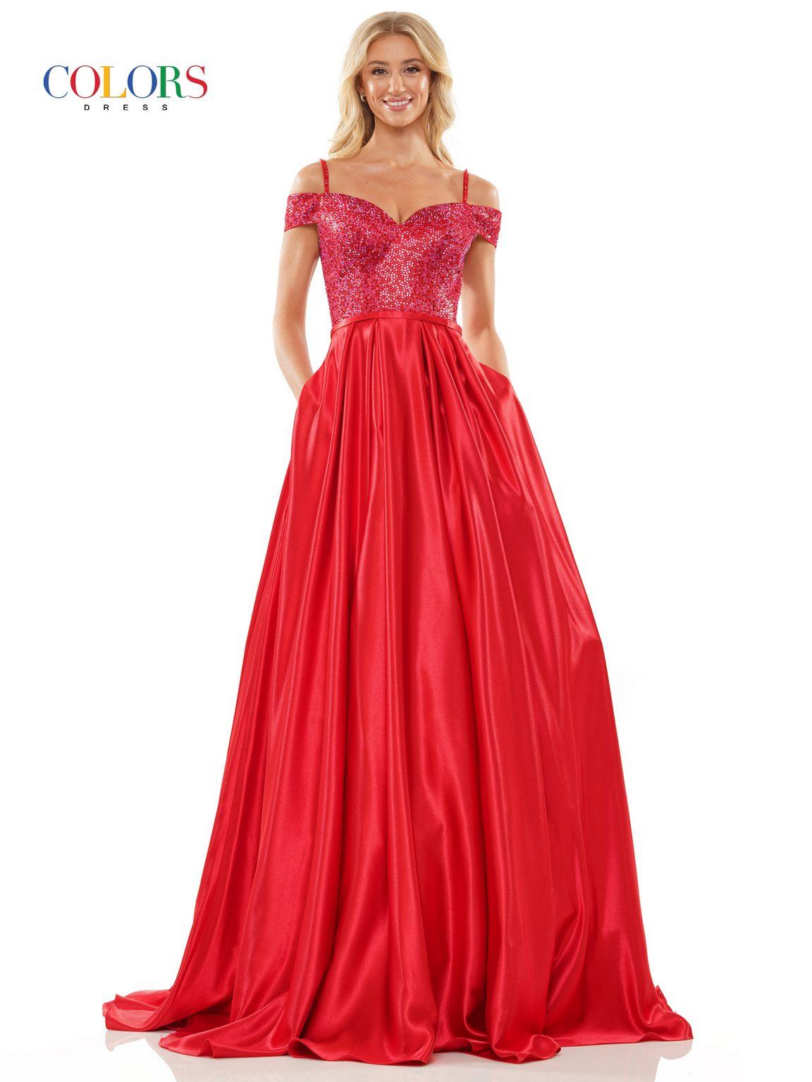 Colors G1096 Prom Long Off Shoulder Ball Gown
