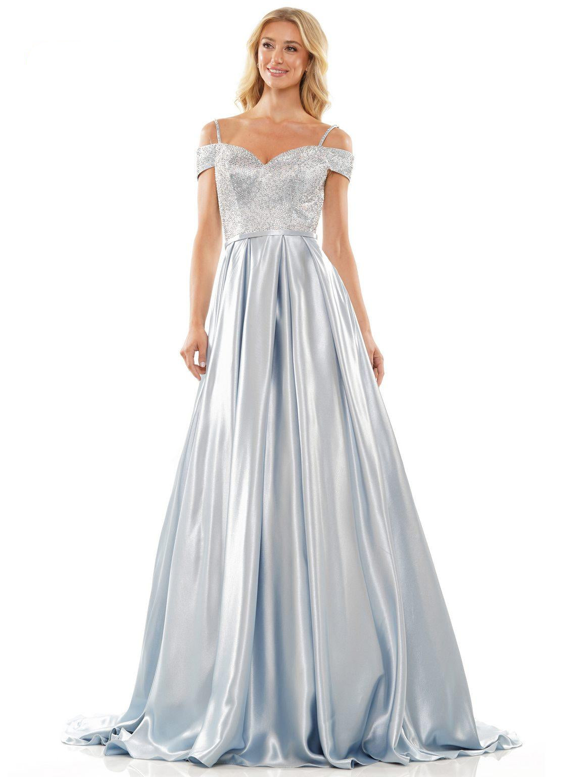 Prom Dresses Prom Long Off Shoulder Ball Gown Silver