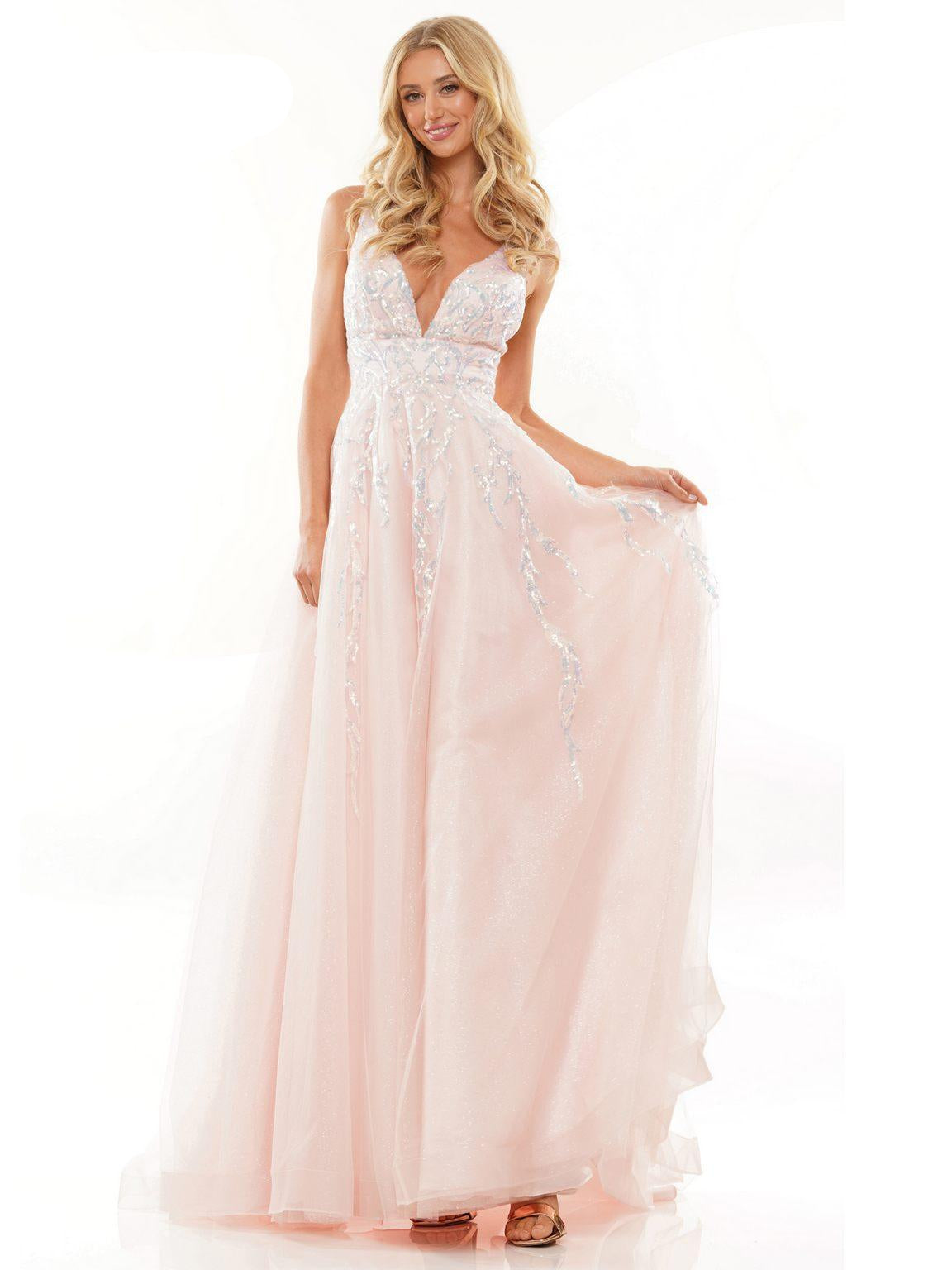Prom Dresses Long Sleeveless Prom Ball Gown Baby Pink