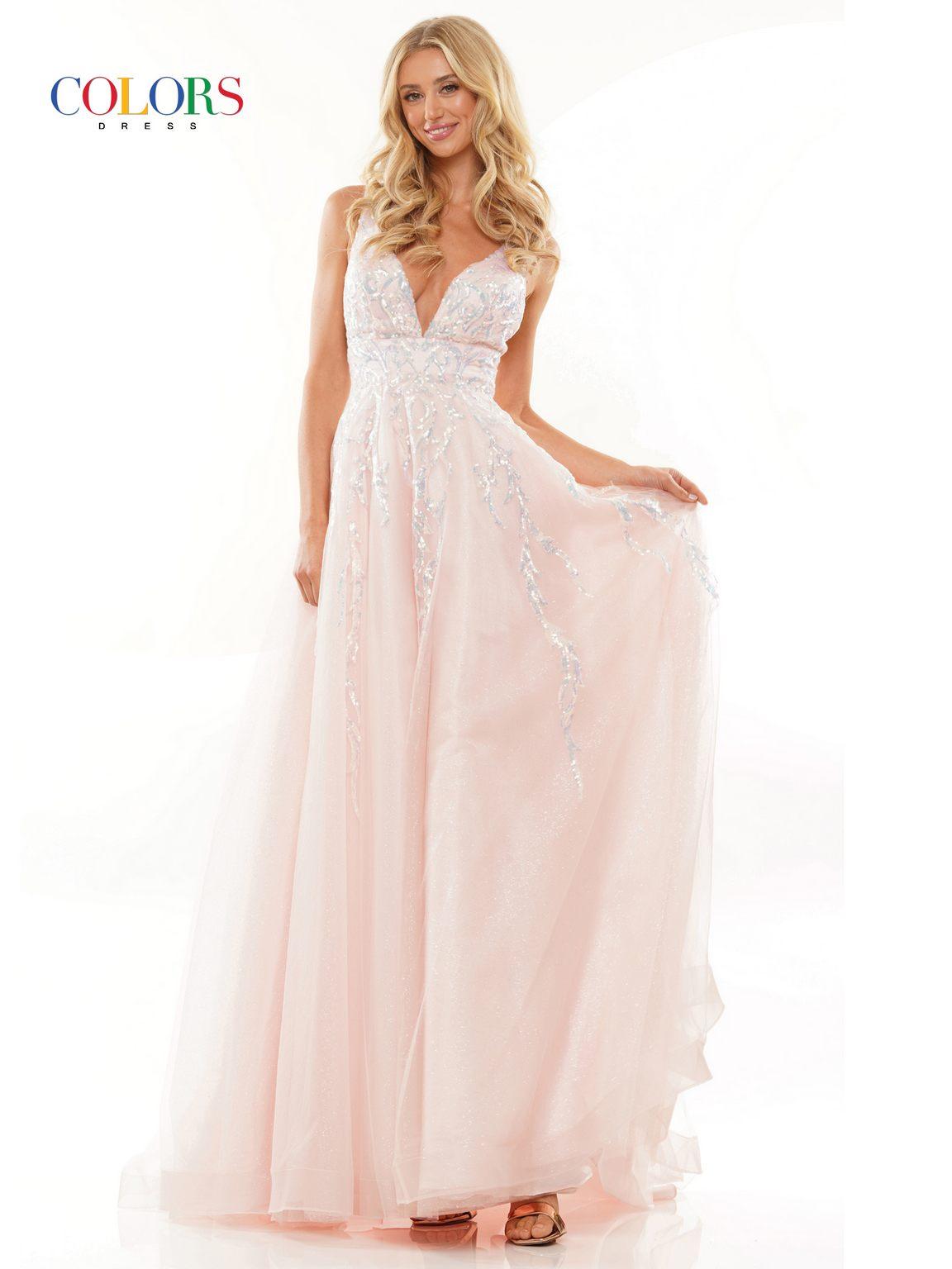 Colors G1103 Long Sleeveless Prom Ball Gown