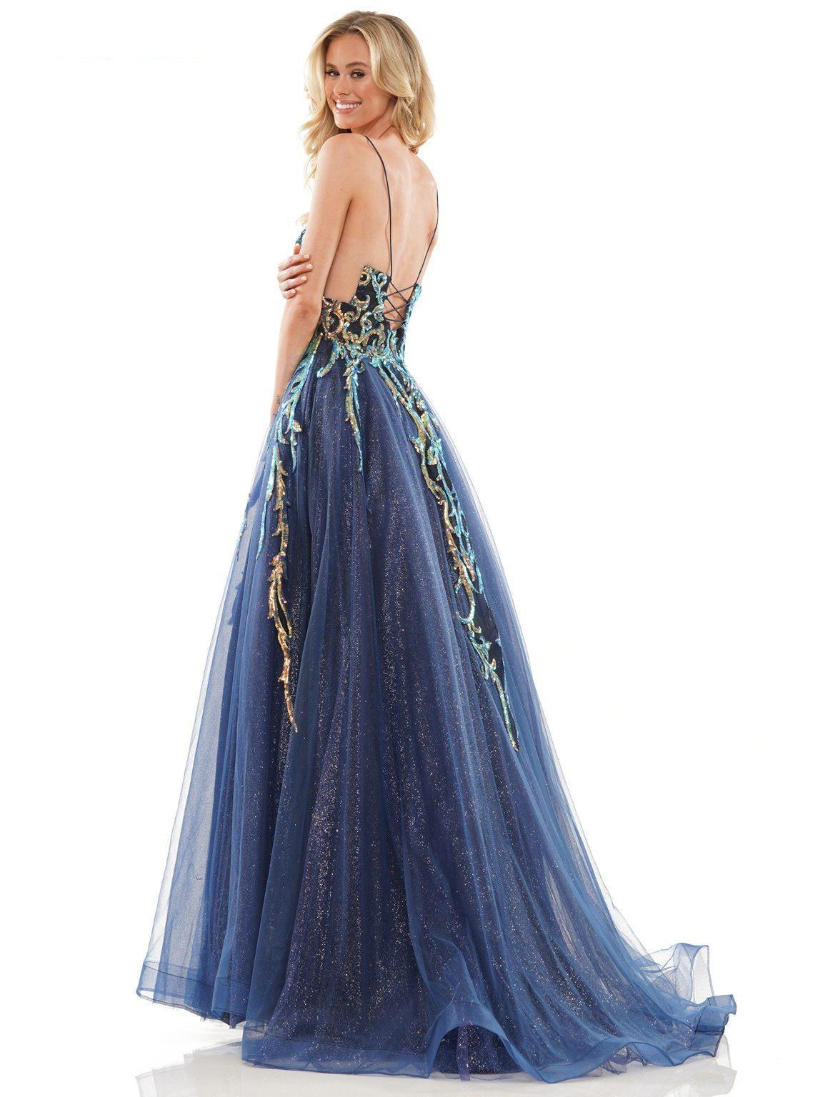Prom Dresses Long Sleeveless Prom Ball Gown Navy