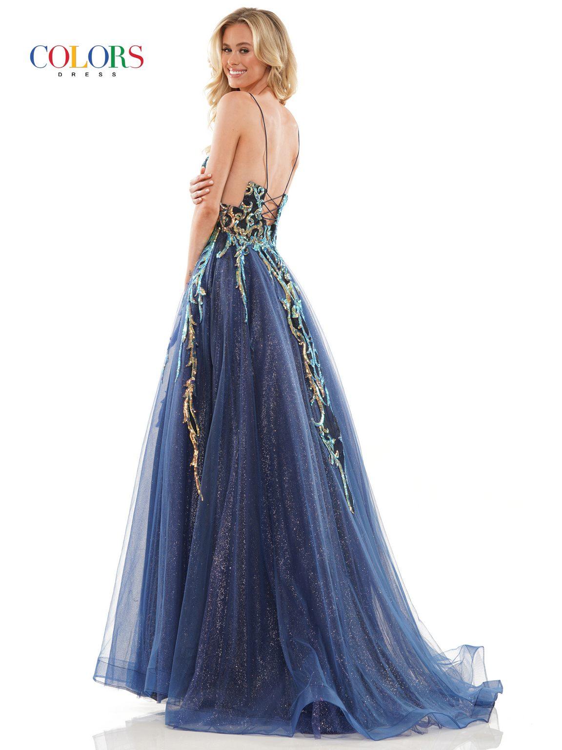 Colors G1103 Long Sleeveless Prom Ball Gown