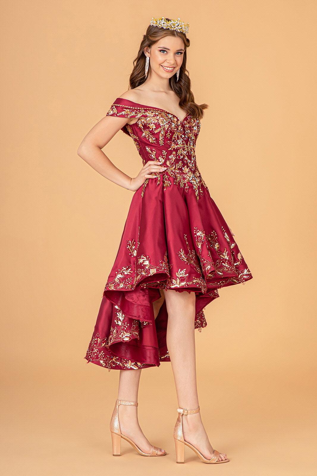 Long Quinceanera Satin Ball Gown