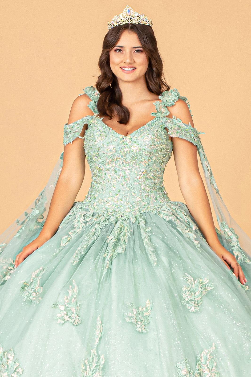 Quinceniera Dresses Long Quinceanera Dress Mesh Ball Gown Sage