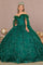 Quinceniera Dresses Long Ball Gown Mesh Quinceanera Dress Green