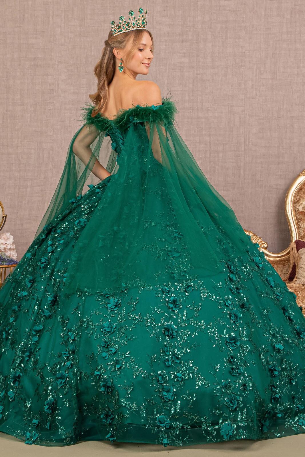 Quinceniera Dresses Long Ball Gown Mesh Quinceanera Dress Green
