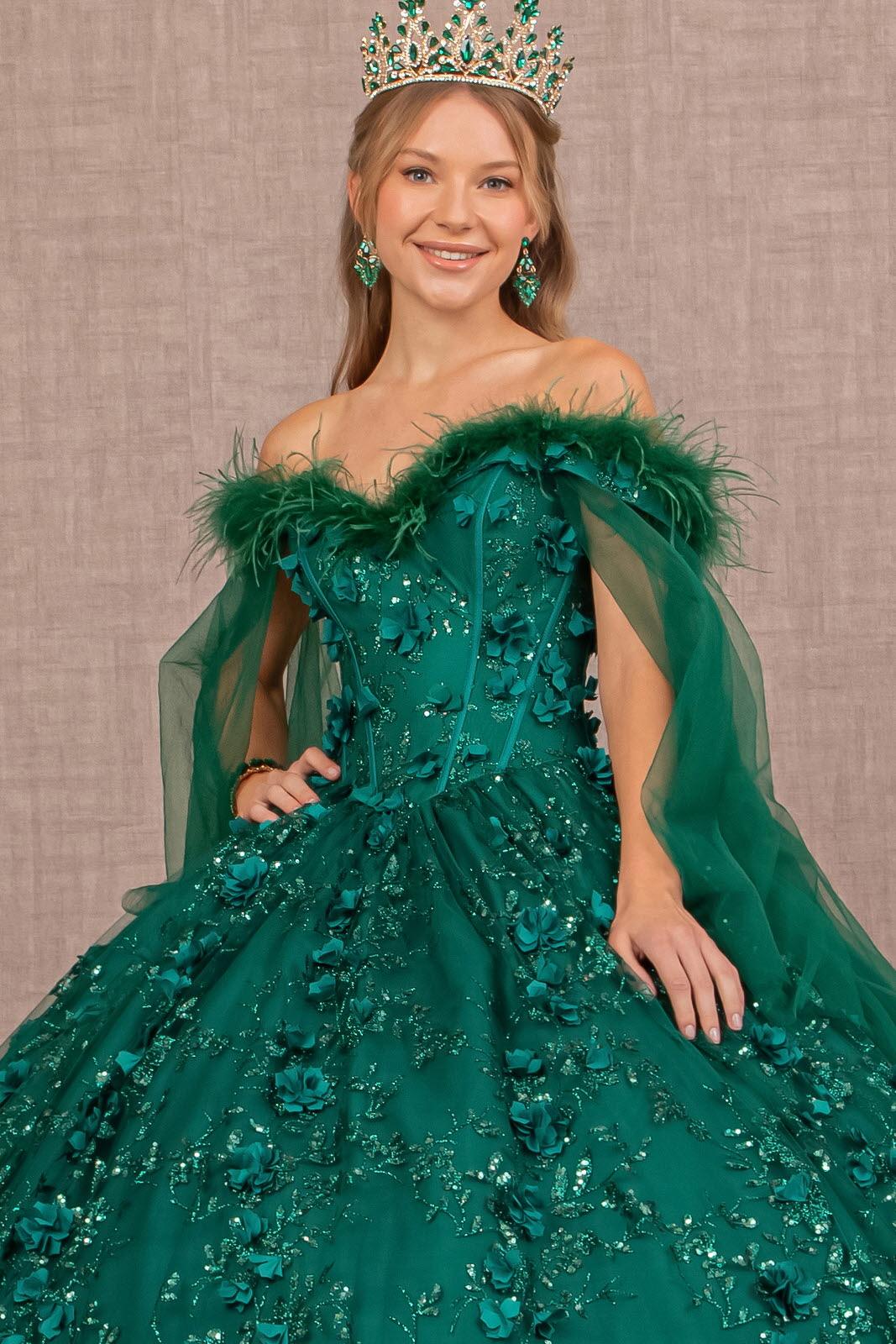 Quinceniera Dresses Long Ball Gown Mesh Quinceanera Dress Green