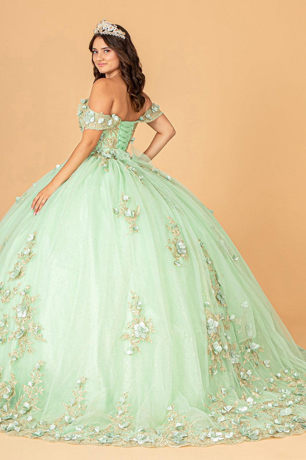 Quinceniera Dresses Long Off Shoulder Ball Gown Quinceanera Dress Sage