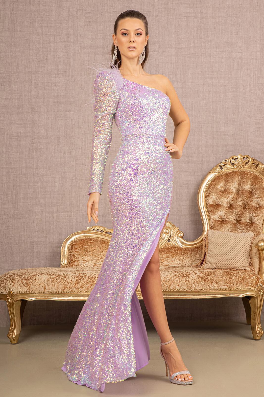 Long One Shoulder Prom Gown