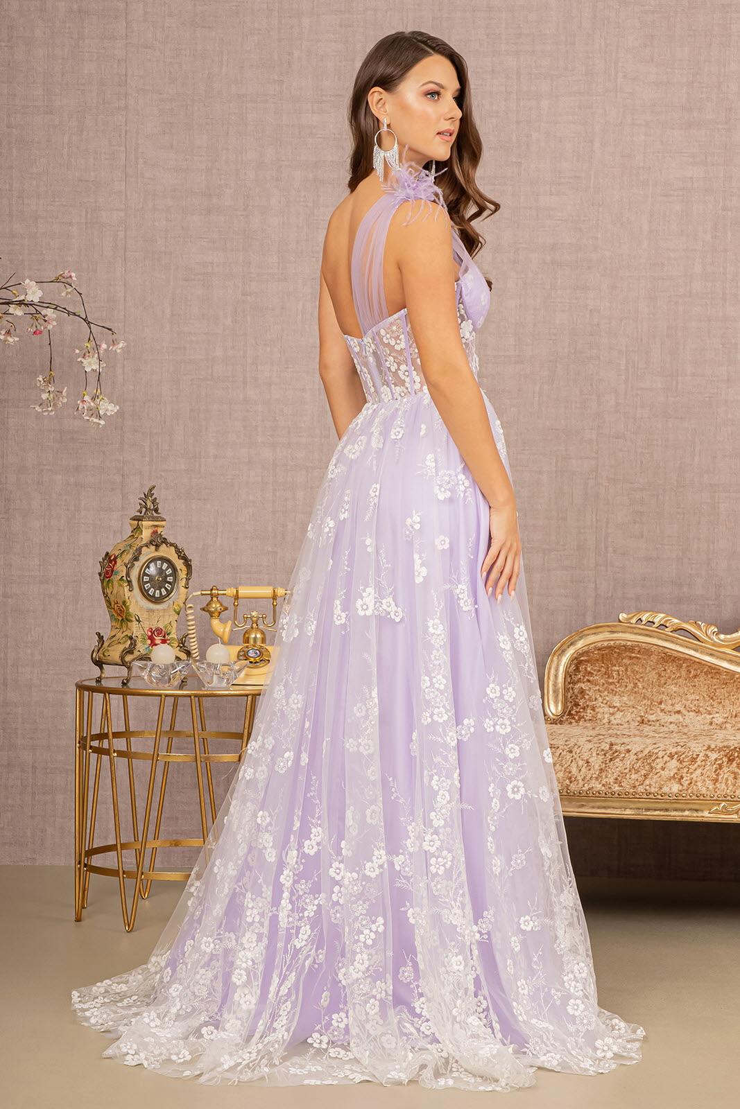 Regal Blue One-Shoulder Prom Gown with Elegant Pleated Detail and Thigh-High Split main image 1