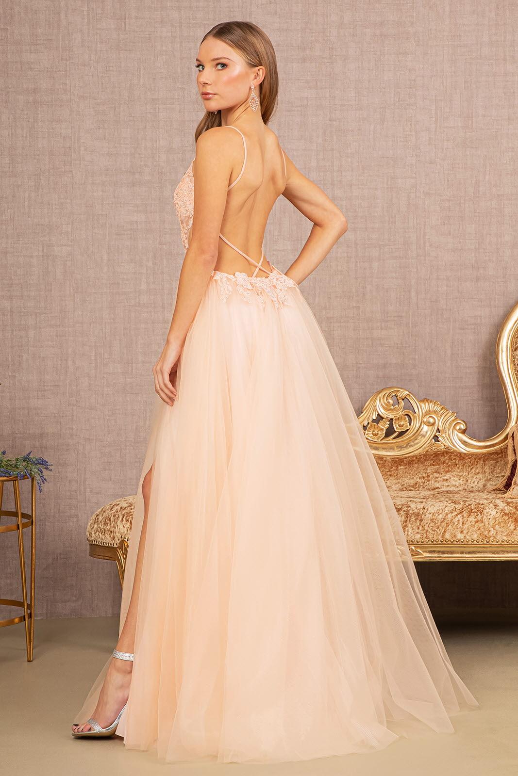 Long Spaghetti Strap A Line Prom Dress