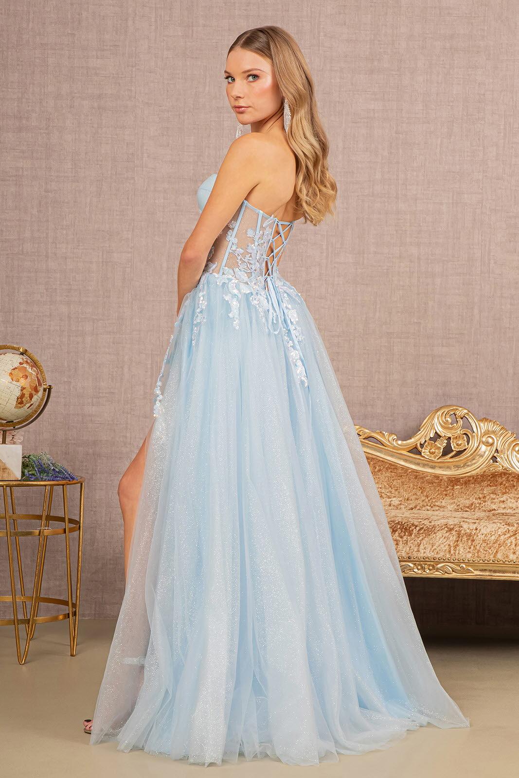 Baby Blue Prom Long Strapless Formal Dress for $279.99 – The Dress Outlet