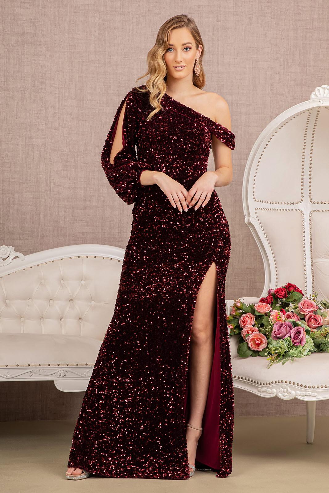 Prom Dresses Prom Long One Shoulder Formal Gown Wine