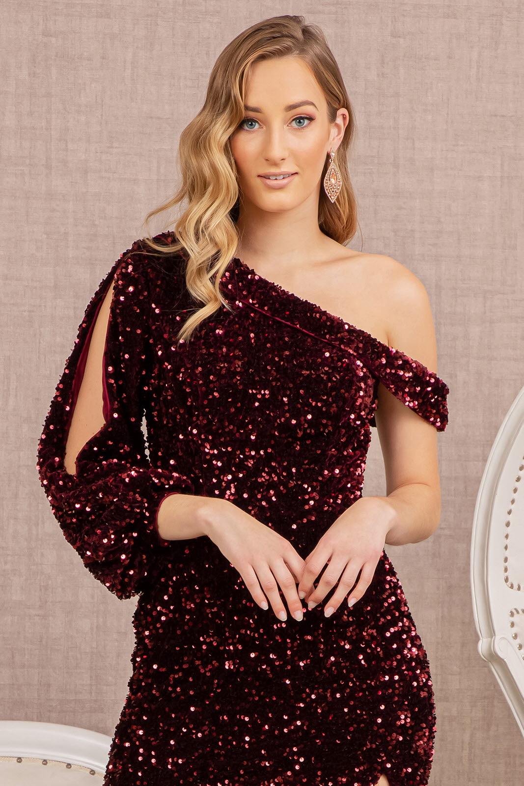 Prom Dresses Prom Long One Shoulder Formal Gown Wine