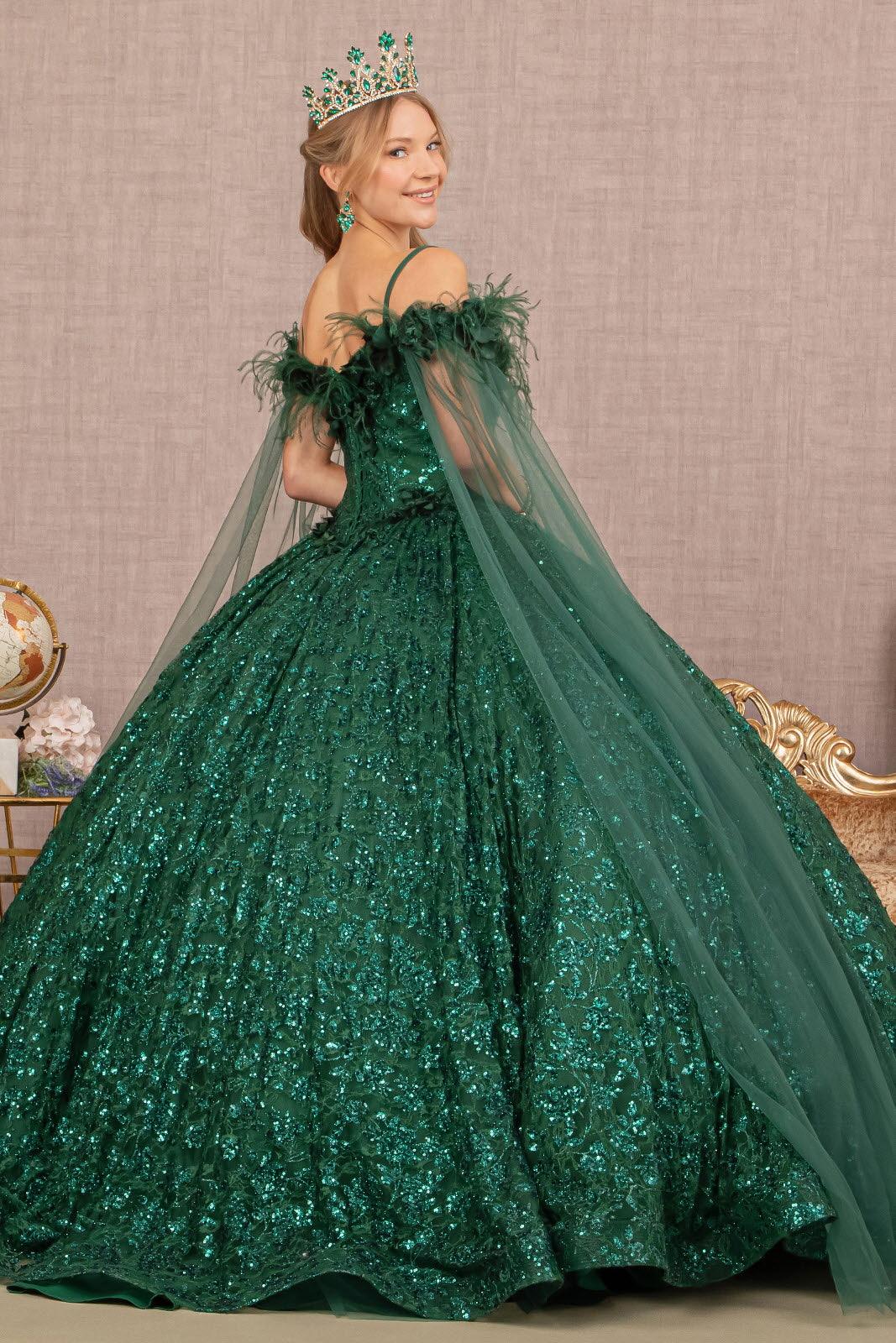 Quinceniera Dresses Long Off Shoulder Quinceanera Ball Gown Green