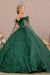 Quinceniera Dresses Long Off Shoulder Quinceanera Ball Gown Green