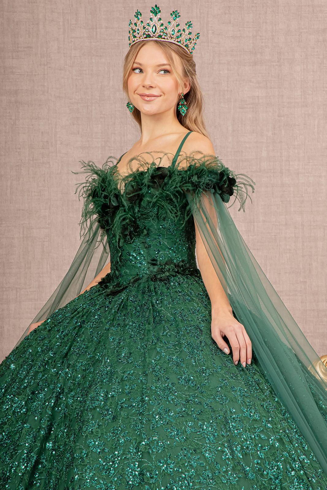 Quinceniera Dresses Long Off Shoulder Quinceanera Ball Gown Green