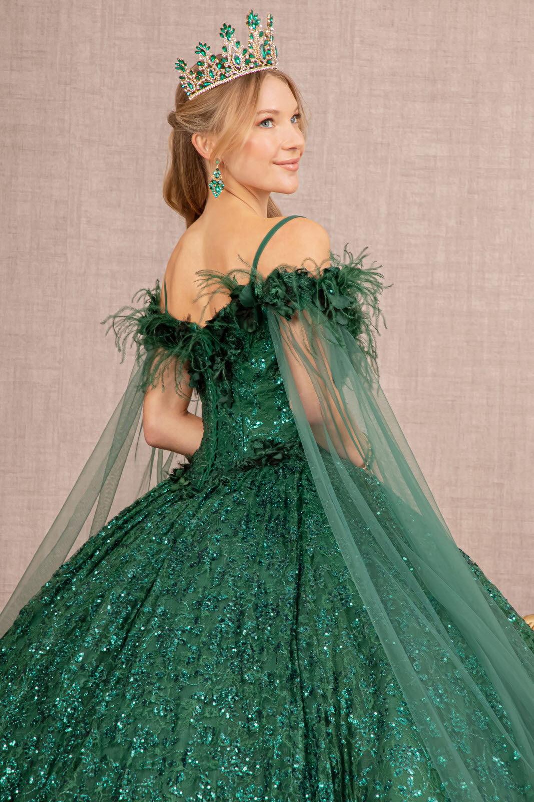 Quinceniera Dresses Long Off Shoulder Quinceanera Ball Gown Green
