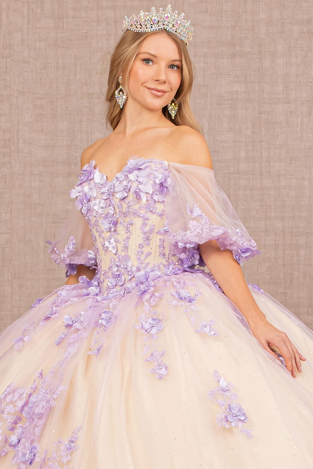 Quinceniera Dresses Long Off Shoulder Quinceanera Dress Lilac/Nude