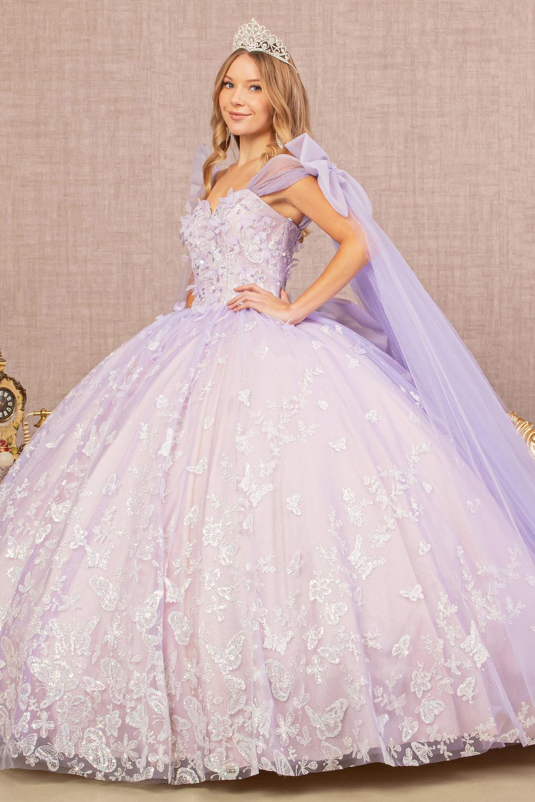 Quinceniera Dresses Long Ball Gown Glitter Quinceanera Dress Lilac