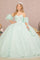 Quinceniera Dresses Long Strapless Quinceanera Ball Gown  Mint