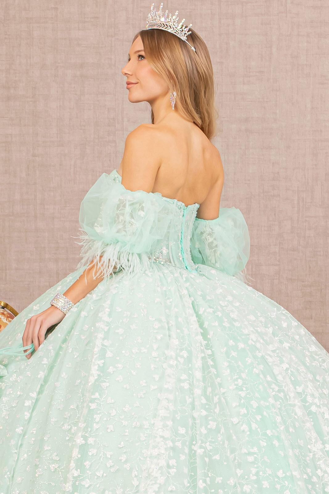 Quinceniera Dresses Long Strapless Quinceanera Ball Gown  Mint
