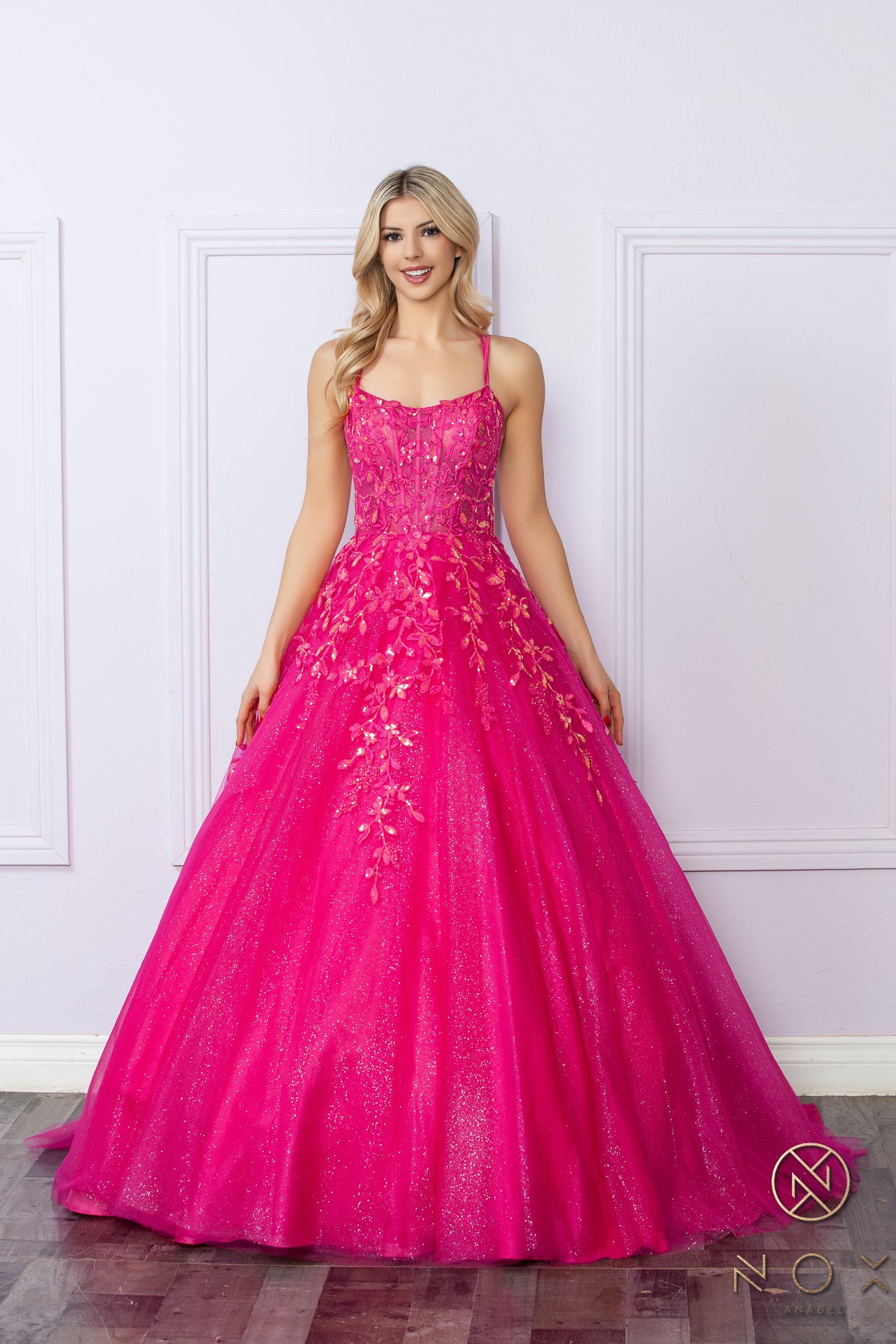 Nox Anabel H1271 Prom Glitter Formal Sequin Long Dress