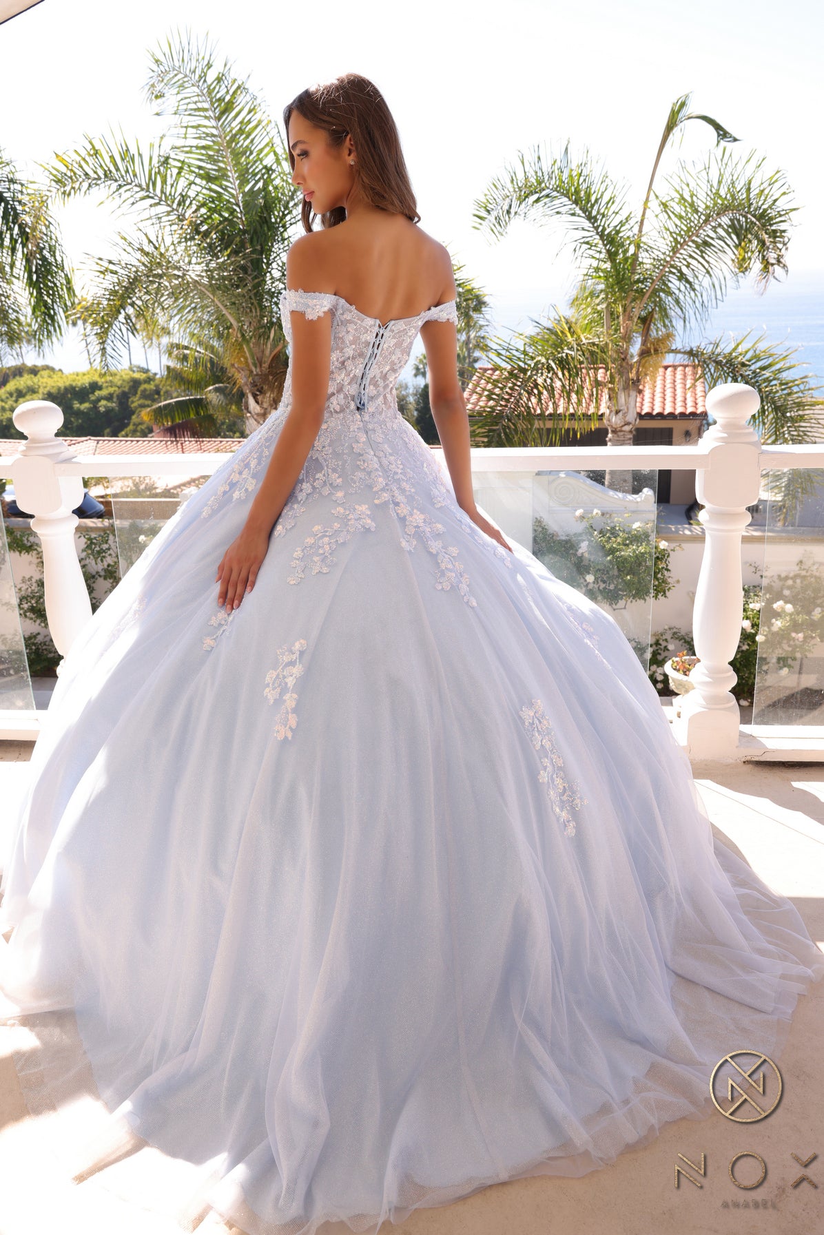 Prom Dresses Long Formal Glitter Prom Ball Gown Bahama Blue