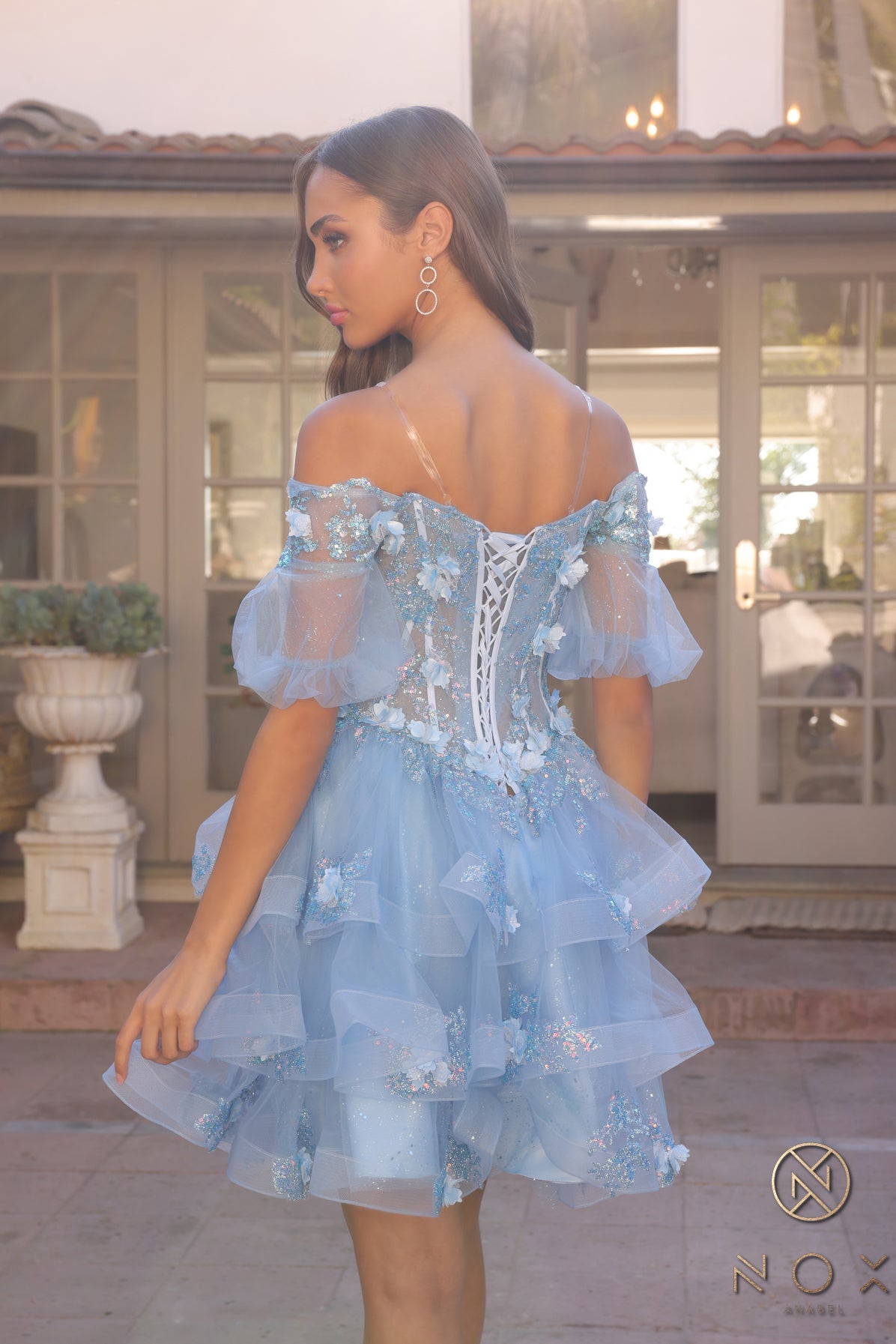 Prom Dresses Glittered Tulle Prom Ballgown Franch Blue