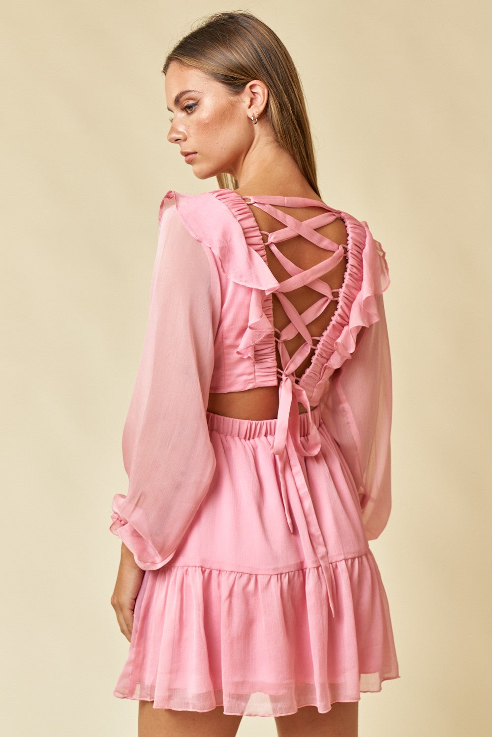 strapless open back dress Santorini Maternity Dress Blush Pink