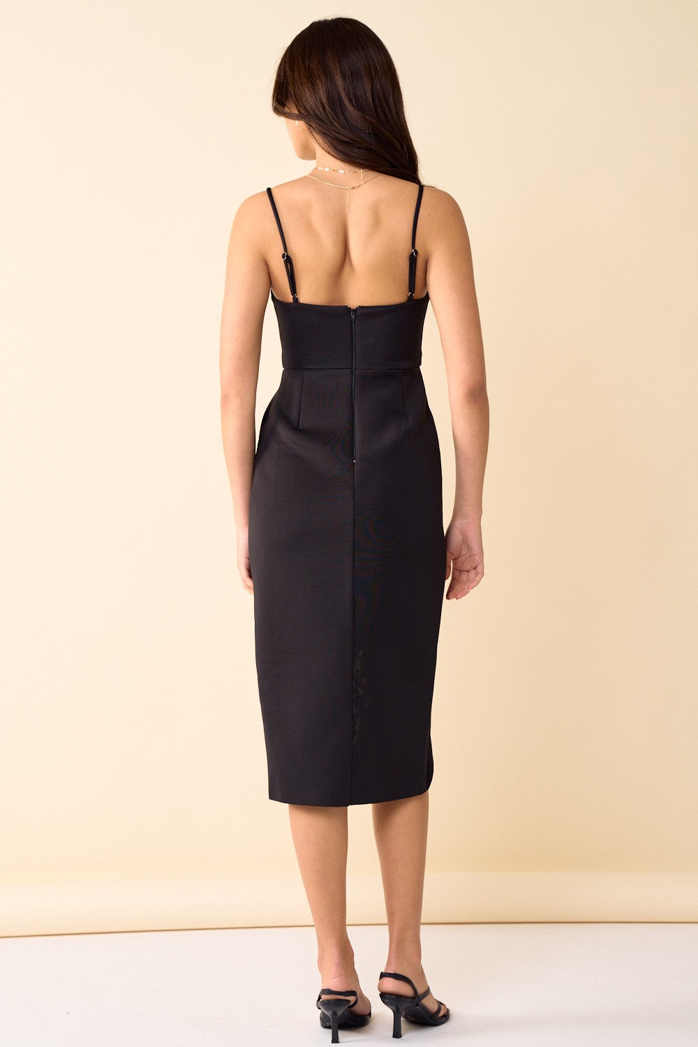 Strap Wrapped Scuba Midi Dress